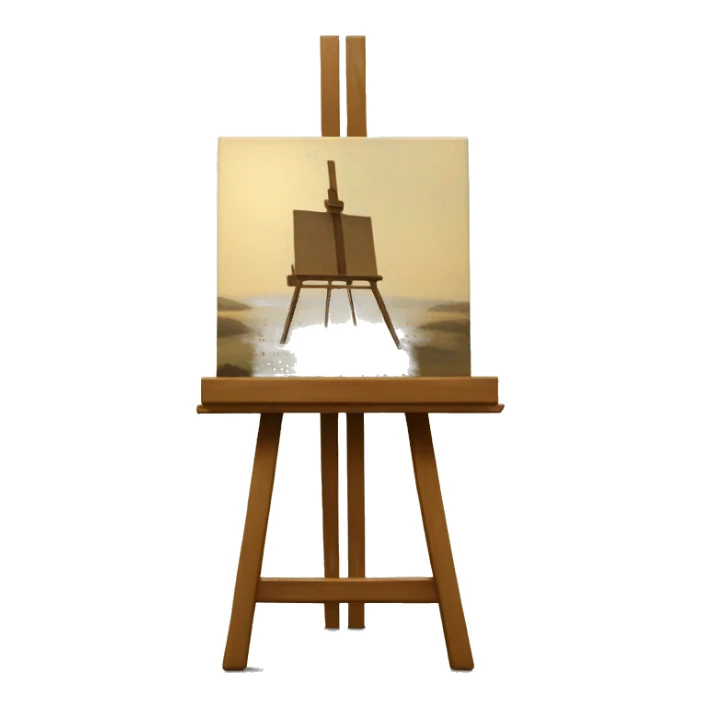 easel with a painting
 sticker