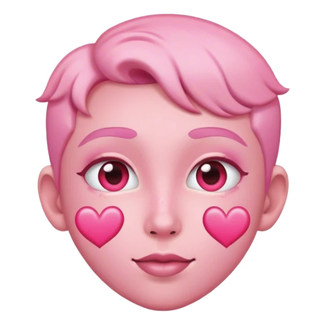 Pink love heart eye sticker