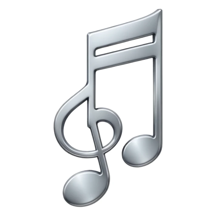 mac os music note metal skeuomorphic  sticker