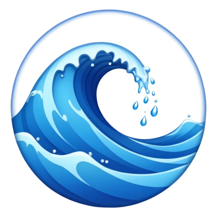 circle with inner waves growing stronger sticker