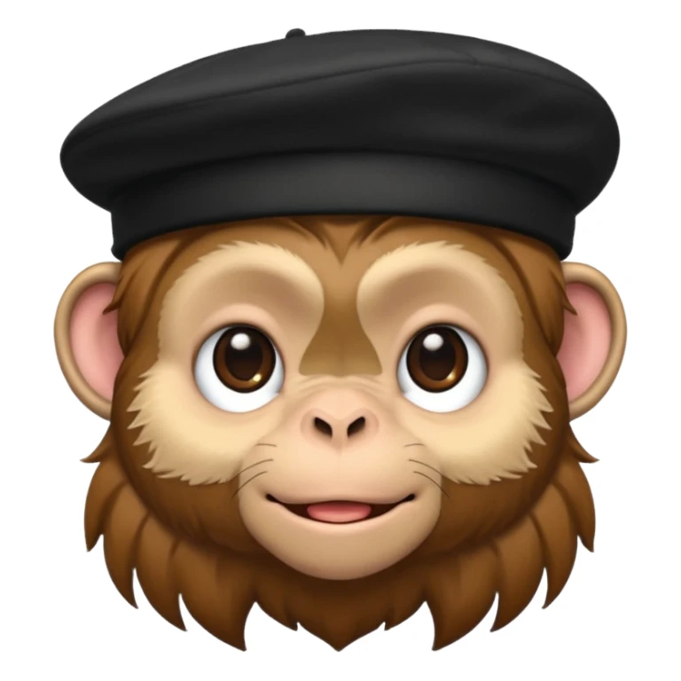Monkey wearing black beret sticker
