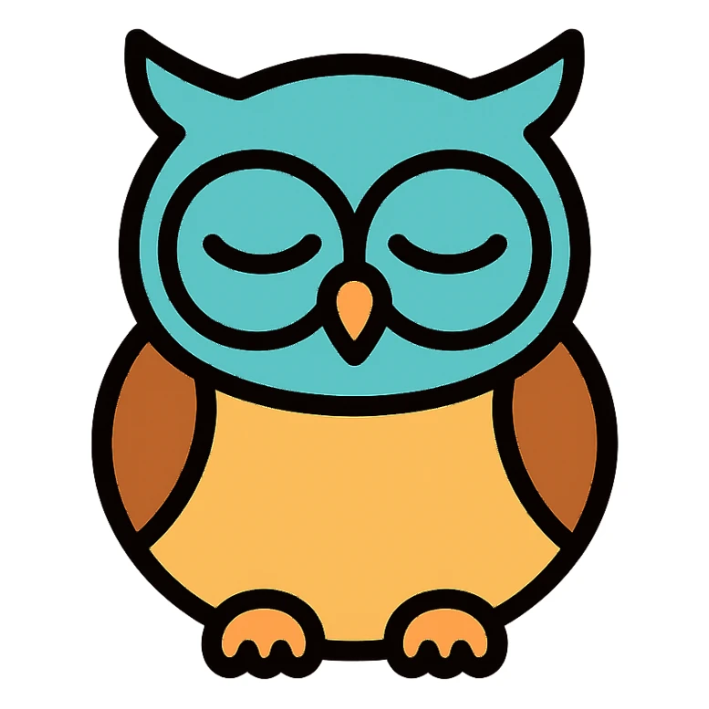 sleepy owl sticker