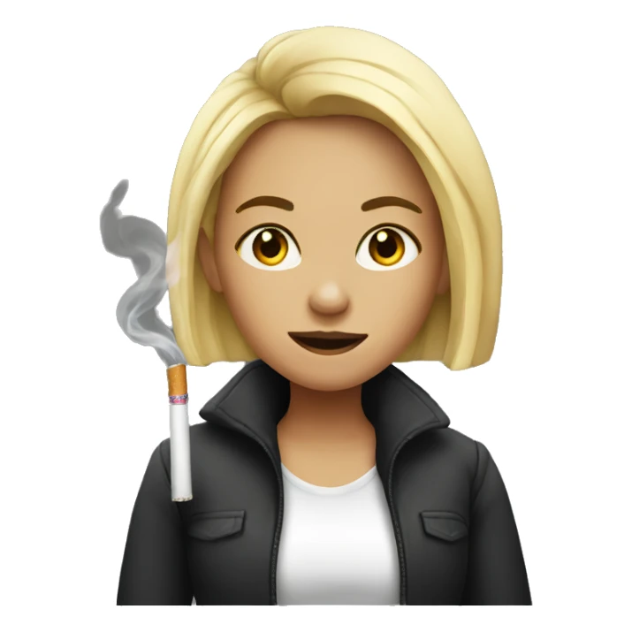 a girl with a cigarette  sticker