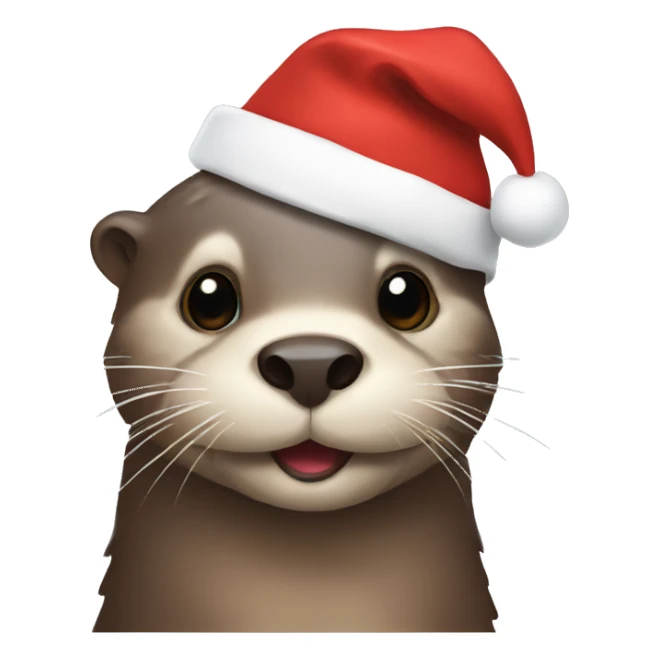 Otter with a Christmas hat on  sticker