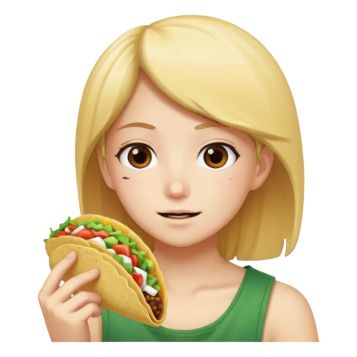 Perso d’anime qui mange un tacos sticker