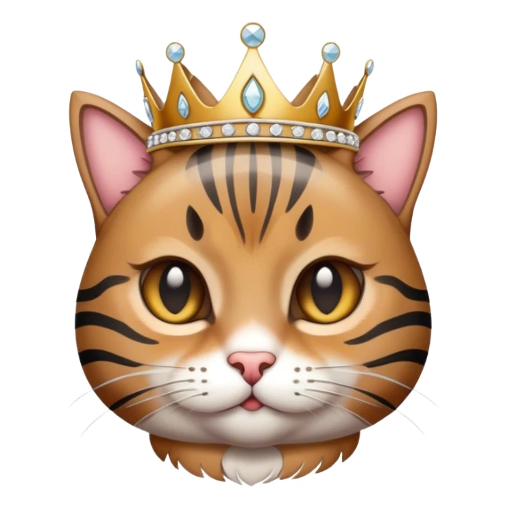 tabby cat wearing a tiara  sticker