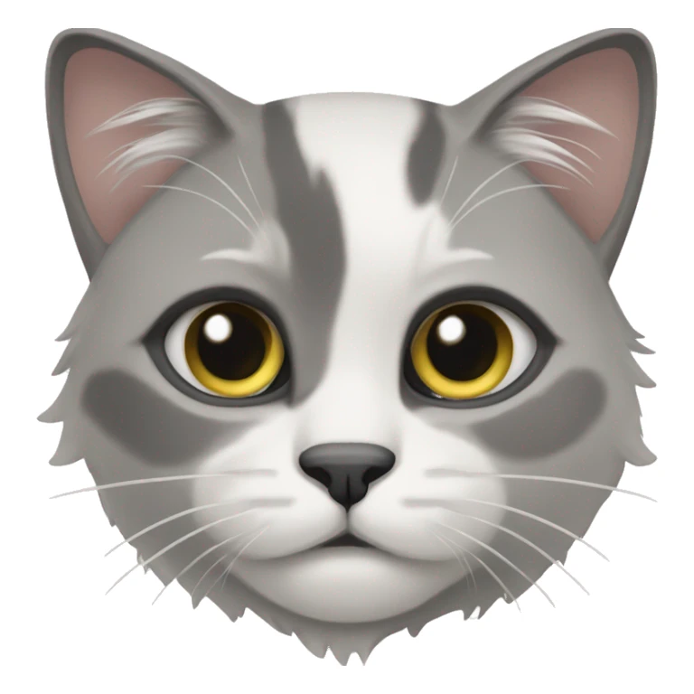 White and grey mancoon cat sticker
