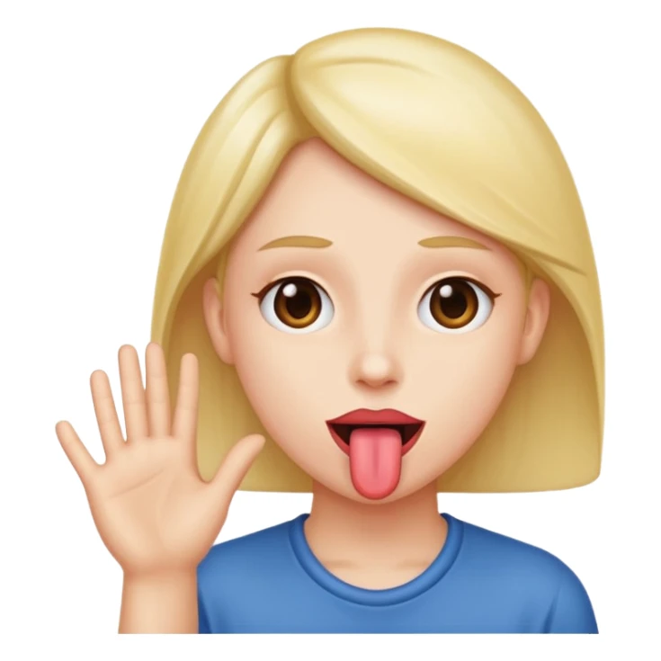 Tongue out with hands to side sticker