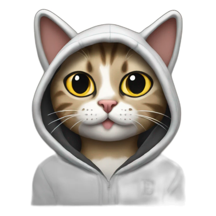 Cat with Bape hoodie sticker