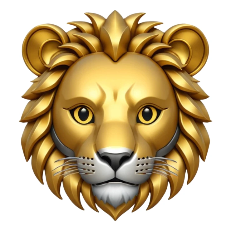 robot lion head with iron skin sticker