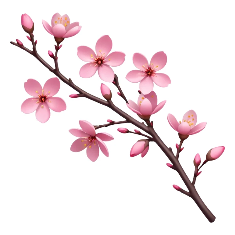 sakura branch with falling petals sticker