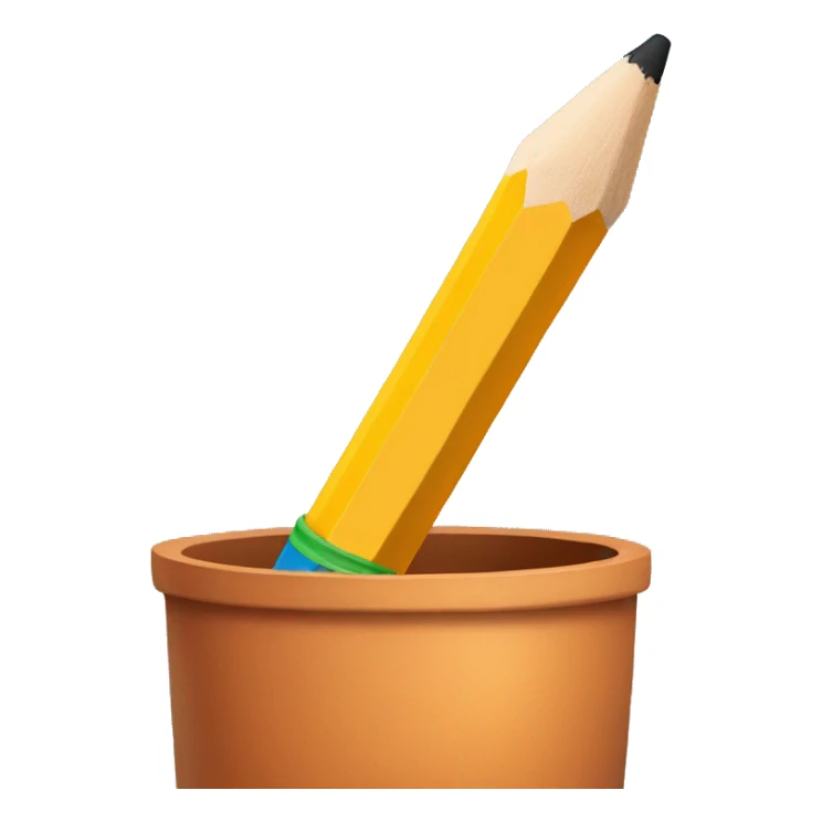 Pencil in a pot sticker