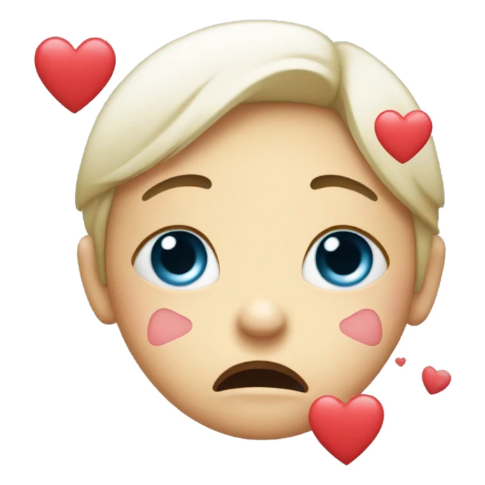 Crying face with hearts sticker