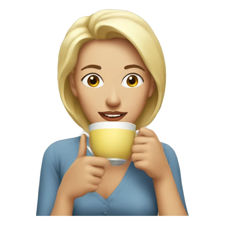woman sipping tea smug sticker