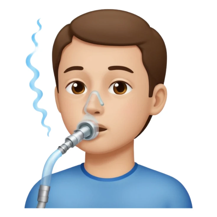 Side profile nose breathing oxigen sticker