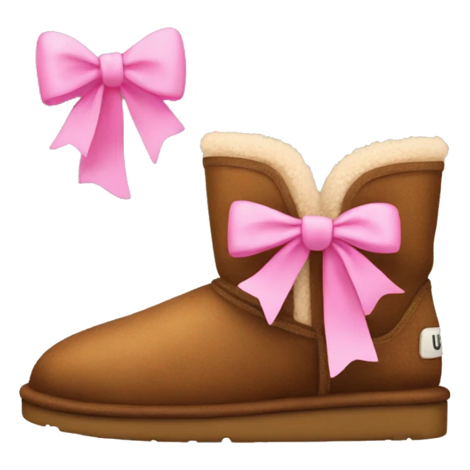 Brown uggs with pink bows sticker