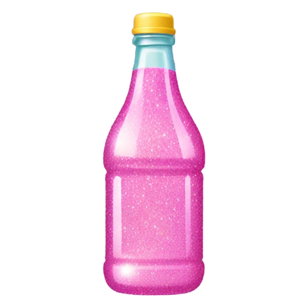 Pink soda bottle with glitter sticker