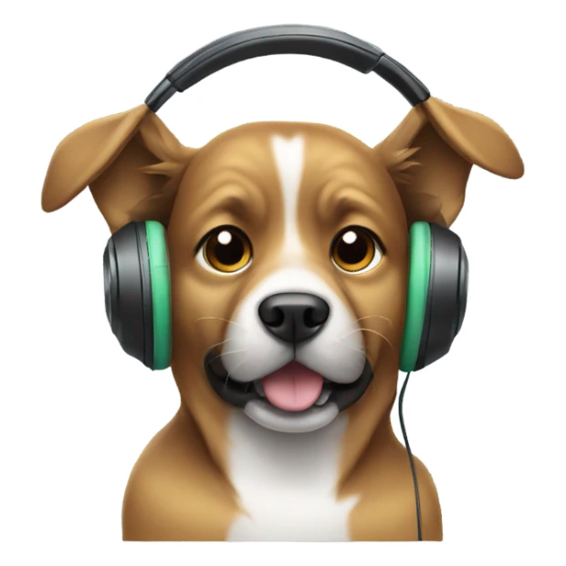 Dog with headphones  sticker