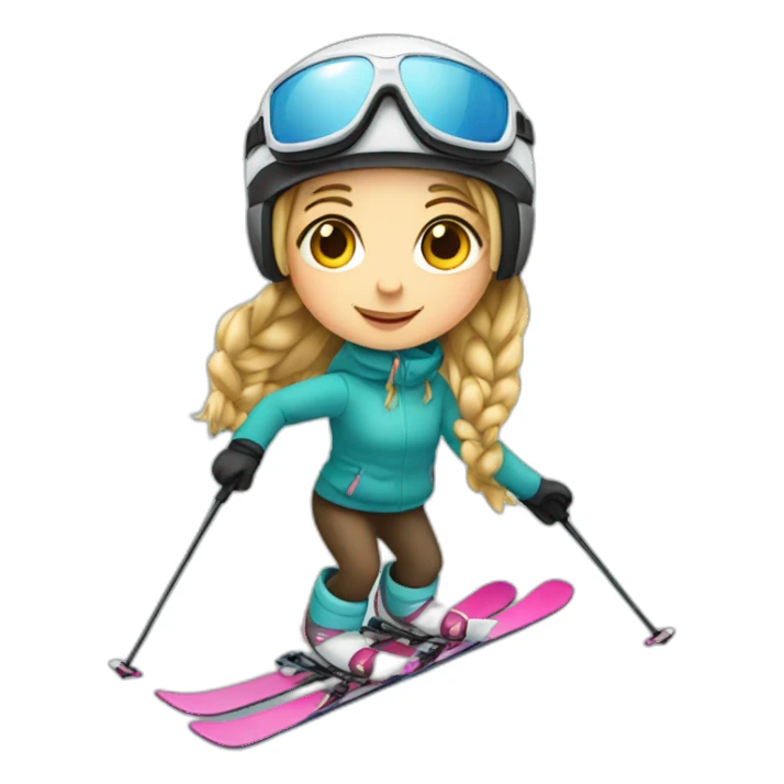 girl on a ski sticker