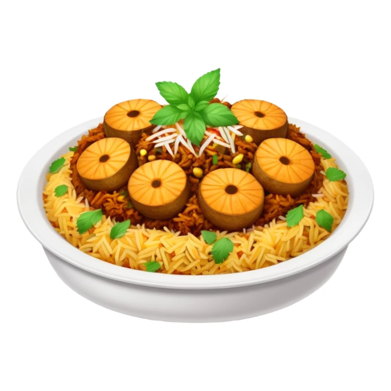 Emoji with biryani in a plate sticker