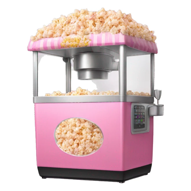Realistic pink popcorn machine sticker
