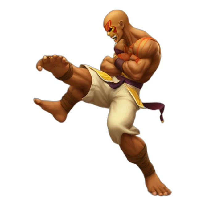 street fighter dhalsim elastic kick sticker