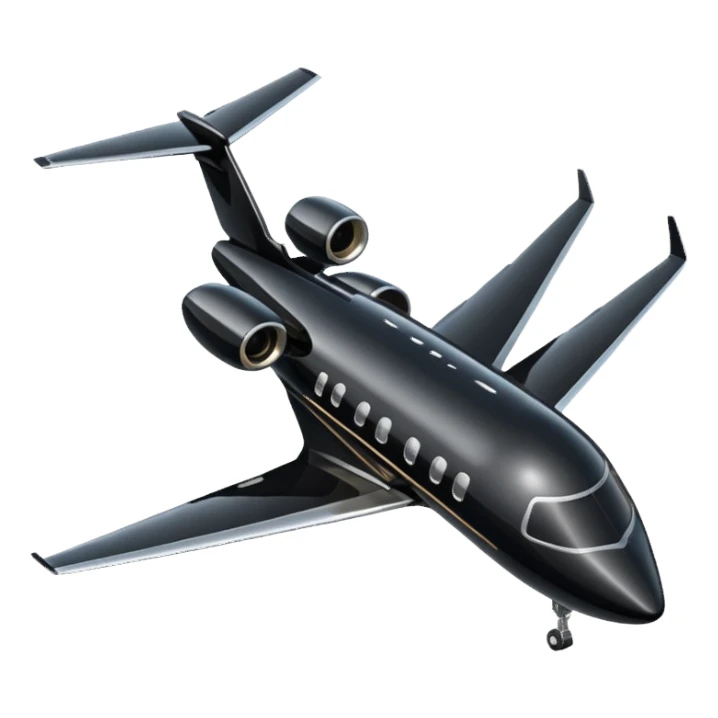 Black private jet sticker