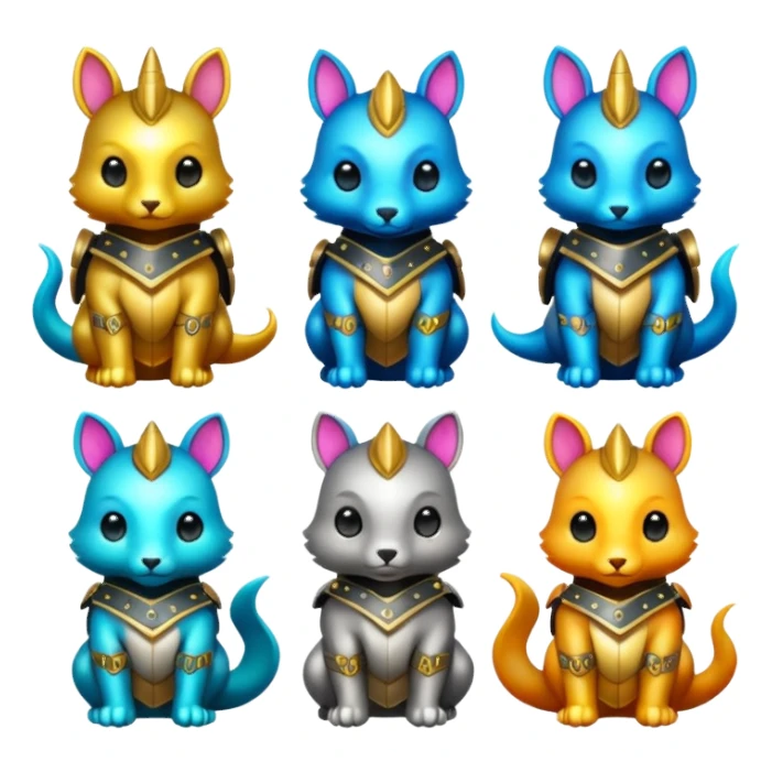 armored cute animals sticker