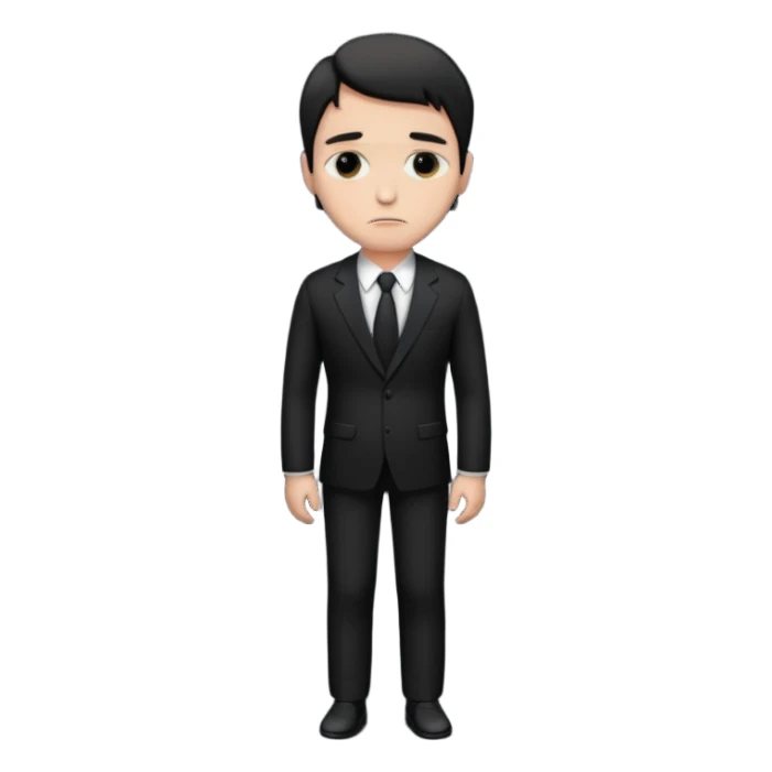 The sad man full body sticker