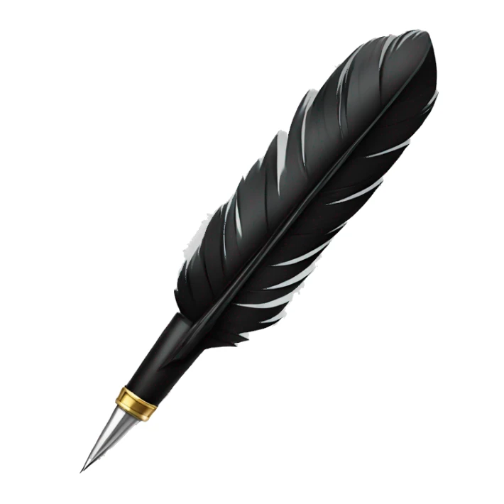 Full black quill pen sticker