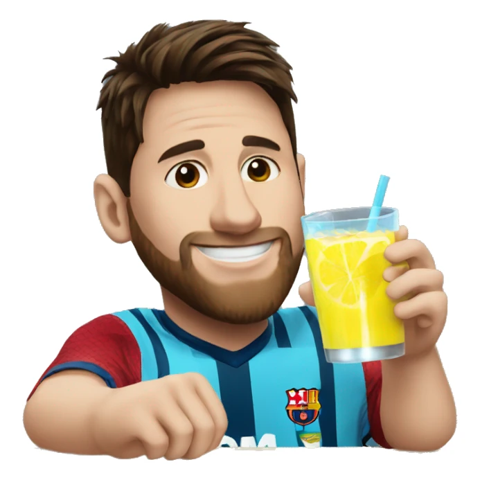 messi drinking  lemonade sticker