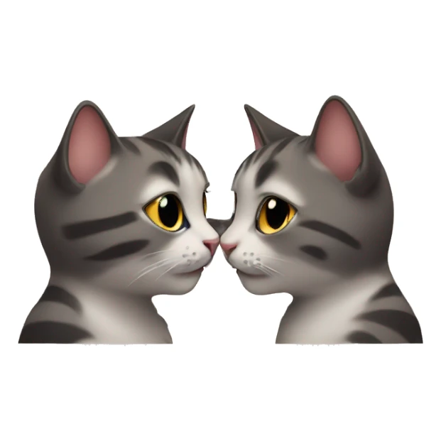 cats kissing sticker