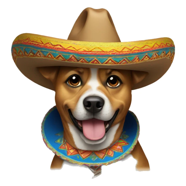 dog wearing a sombrero sticker