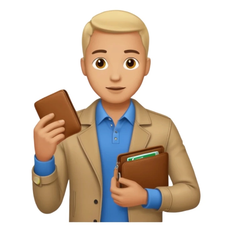 ligth man with wallet in hand sticker