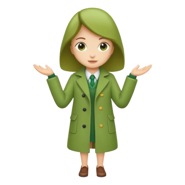 green coat girl sticker