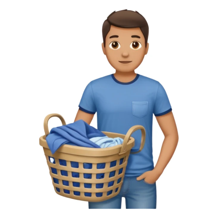 Guy holding laundry basket  sticker