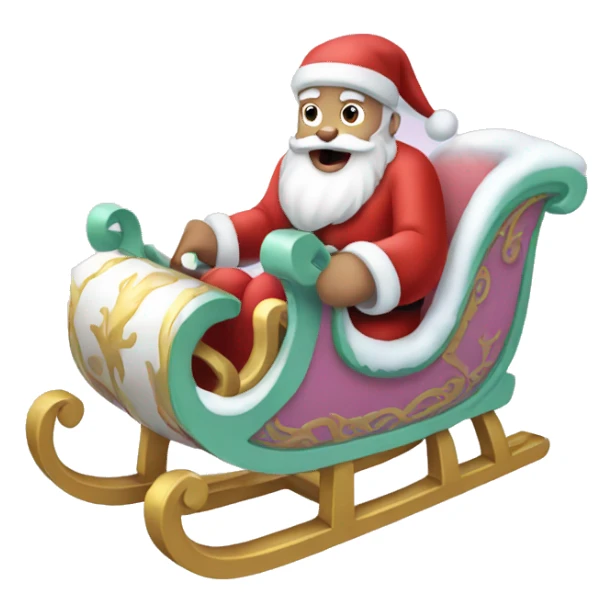 Pastel Santa's-sleigh sticker