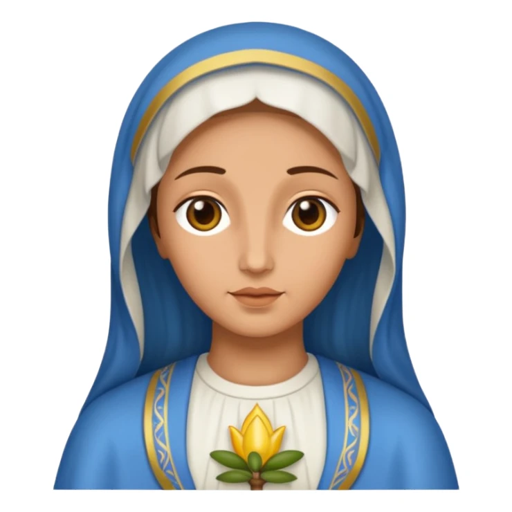 Virgin Mary with olive tanned skin sticker