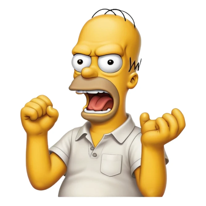 homer simpson yell at ai sticker