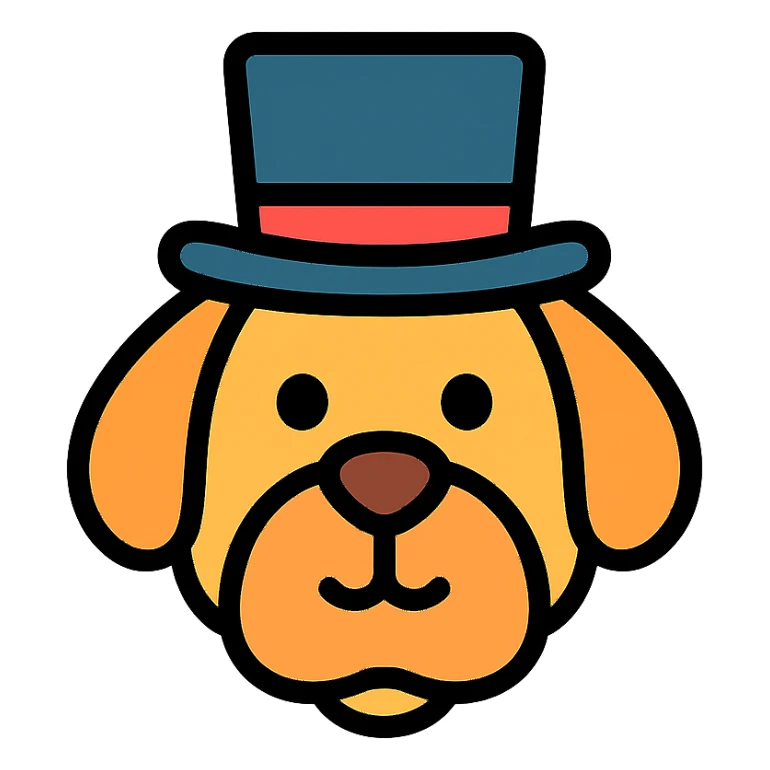 dog with tophat sticker