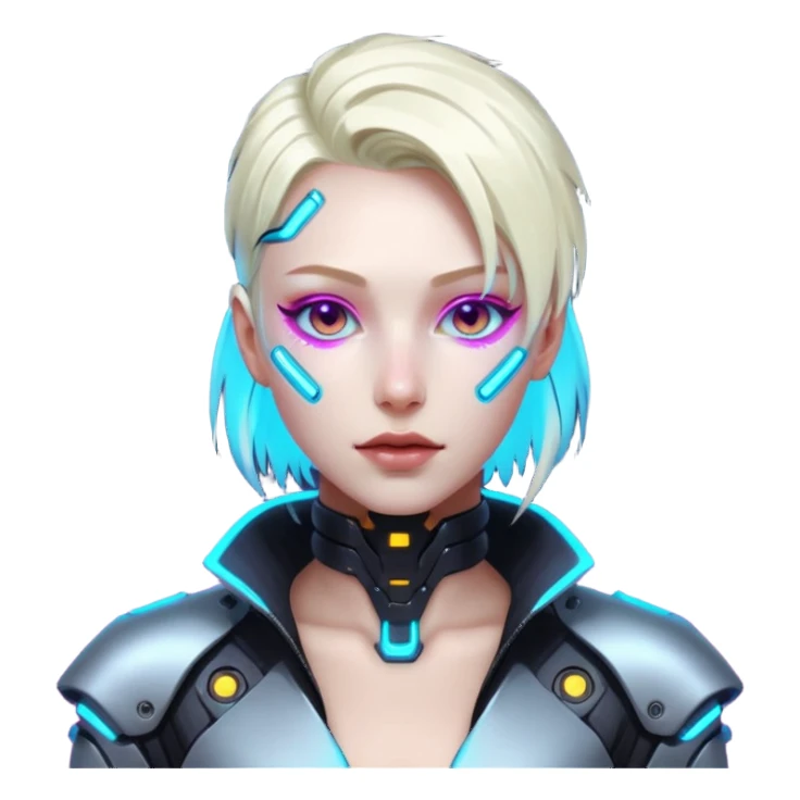 Cyber punk face sticker
