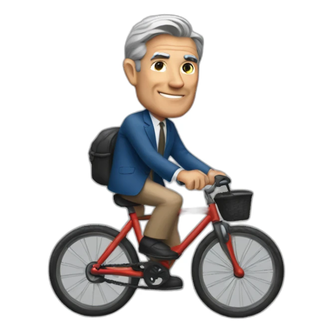 Jerome Powell riding bicycle sticker