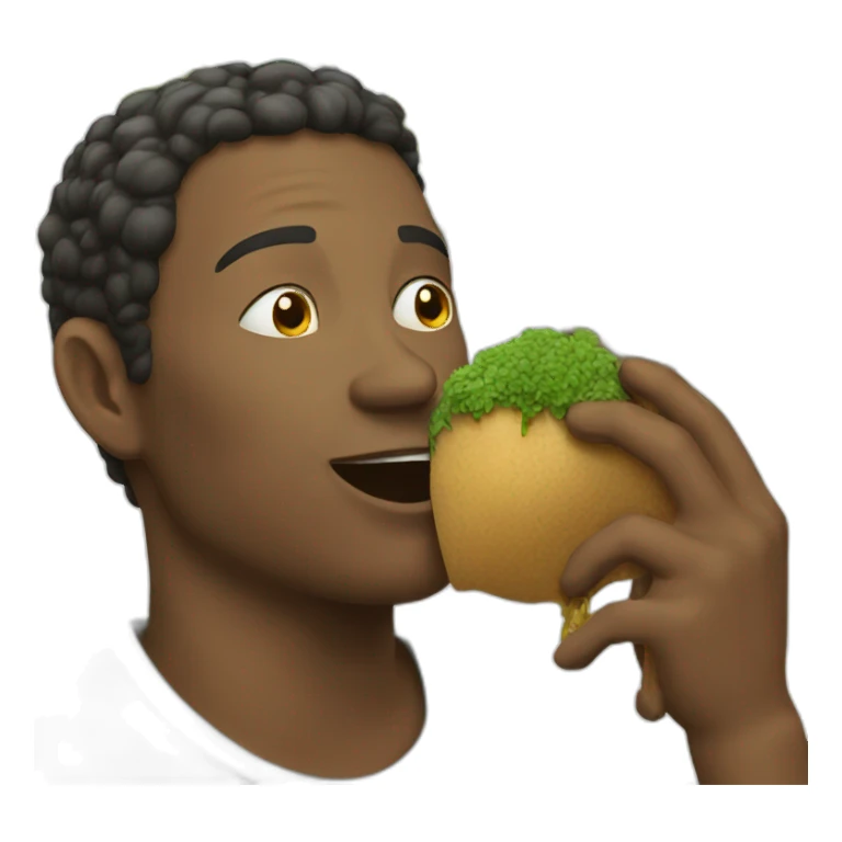 man eating a tree sticker