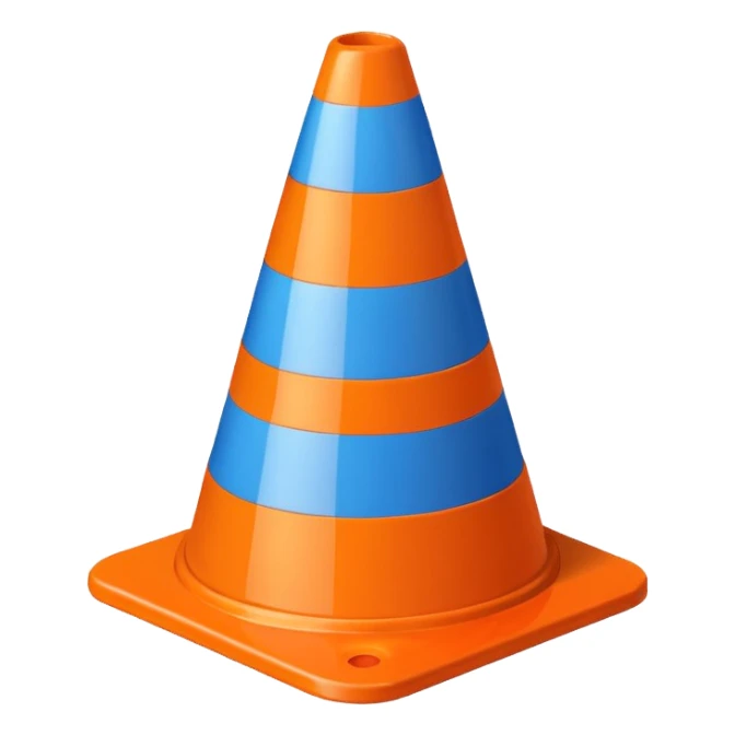 Warning Cone blue sticker