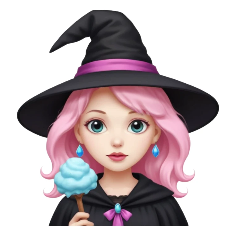 Witch with cotton candy sticker