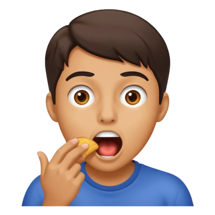 Person biting air  sticker