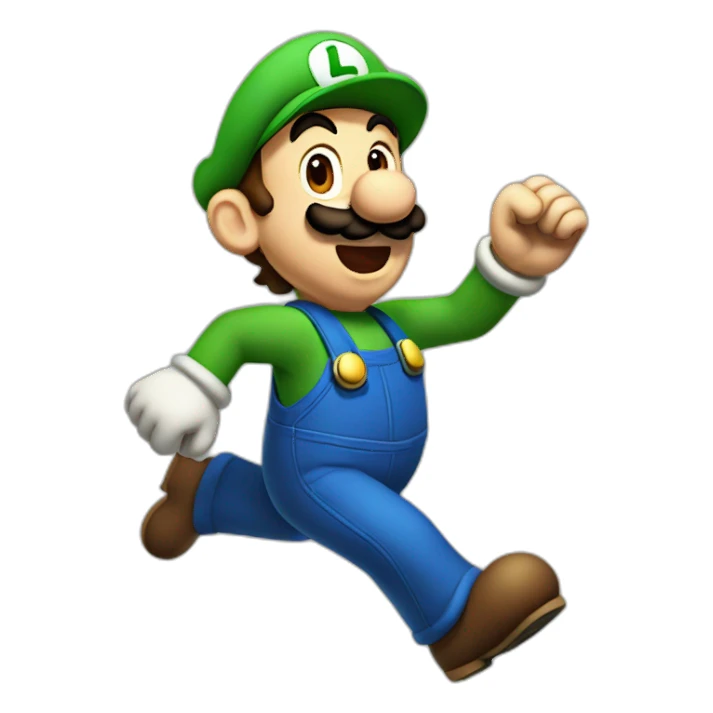 Luigi flying sticker