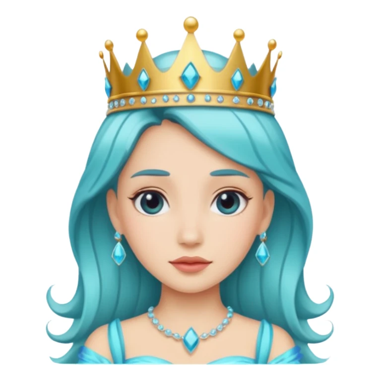aqua princess, bold, crown sticker