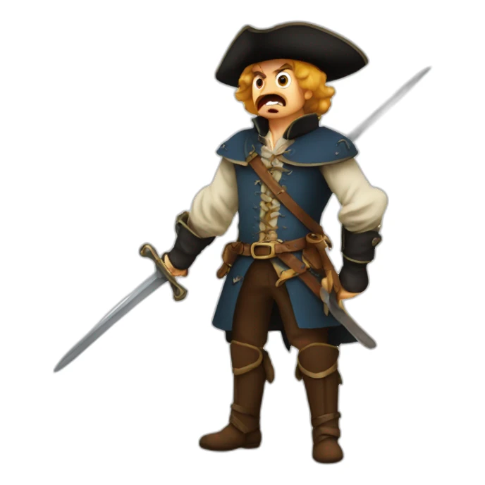 angry musketeer sticker