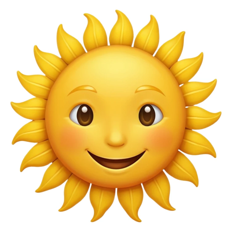 smiling sun emoji, simple and cheerful sticker